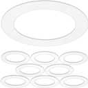 8 Pack Gloss White Goof Trim Ring for 8" Inch Recessed Can Lighting Down Light, Outer Diameter 8.6 Inches, Inner Diameter 6.2 Inches