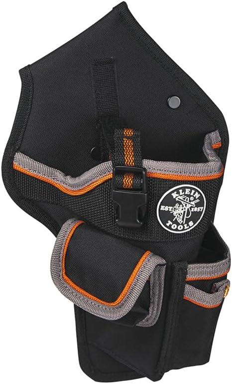 Klein Tools 5183 Tool Bag, Tradesman Pro Drill Pouch, 1680d Material, Drill Holster with Pockets for Tools and Bits