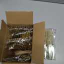 150PCS Gold Plastic Silverware, Heavy Duty Utensils, Disposable Plastic Cutlery Silverware Include 50 Forks, 50 Knives, 50 Spoons for Party and Wedding, Shiny Bead