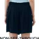 SANDY & SID 2025 Summer Womens Shorts Dressy Elastic Waist Pull On 5 Inch Inseam Pockets High Rise Stretchy Beach Casual Wear (Black, L)