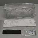 Napkin Holder with Marble Base, Guest Towel Paper Dispenser for Table, Modern Metal Napkin Stand, Ideal for All Bathroom Vanity, Kitchen Decor Accessories (Chrome, 4 Inch)