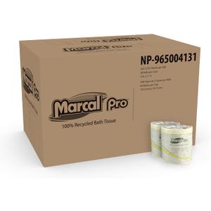 Marcal Pro Bulk Toilet Paper, 2-Ply, 500 Sheets, 100% Recycled, Individually Wrapped, 96 Rolls (AMZN-4131)