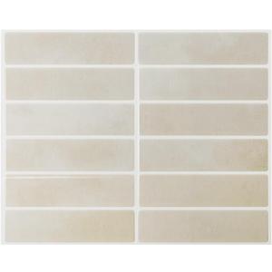 Peel and Stick Backsplash 10-Sheets of 11.42'' x 9'' Self-Adhesive Peel and Stick 3D Wall Tile for Kitchen, Bathroom (Beige Gray)