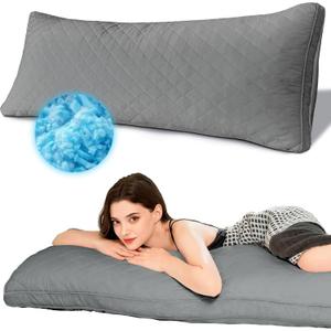 Ubauba Memory Foam Body Pillow, Full Larga Body Pillows for Adults, Firm & Fluffy Long Bed Pillows for Sleeping (20x54 inch, Grey)