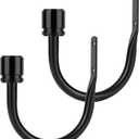Curtain Holdbacks 2 Pack, HOTOZON Decorative Curtain Tieback with Screws Wall Mounted, Curtain Hooks for Drapes with Simple End Finials, Black (1 Pair/2 Pack), Small