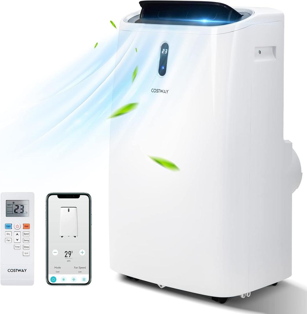 12000BTU Portable Air Conditioner, 4-in-1 Oscillation Air Cooler with Cooling/Dehumidifier/Heater/Fan, 3 Speeds Fan for 450 sq.ft, Remote Control, WiFi Smart Control (12000BTU)