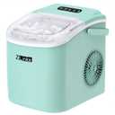 Countertop Ice Maker, Ice Maker Machine 6 Mins 9 Bullet Ice, 26.5lbs/24Hrs, Portable Ice Maker Machine with Self-Cleaning, Ice Scoop, and Basket (Green)