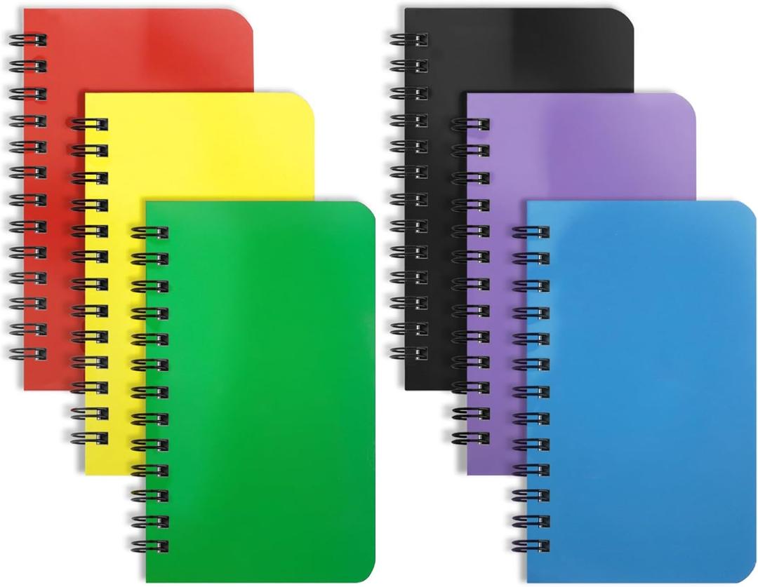 6 Pack Small Spiral Notebook Pocket Notebook 3x5 Spiral Notepads With Lined Pages, Small Top Spiral Notebook Little Mini Memo Steno Note Pads for Outdoor Home Office College School