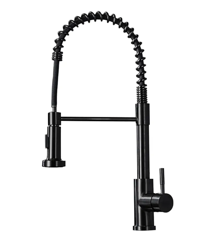 Brushed Gold Kitchen Sink Faucets, Commercial High Arc Single Handle Kitchen Faucets for Pull Down Sprayer Modern Spring with Deck Plate 22 inch