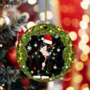 2 x DECORLUXES Set 2 Christmas Ornaments 3.1" - Tuxedo Cat Acrylic Ornament, Black and White Cat Christmas - Black cat Ornament - Christmas Tree Decoration Ornament