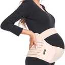 ChongErfei Maternity Belt Pregnancy Belly Band 3 in 1 Maternity Support Belt for Pregnant Back/Pelvic/Hip Pain, Maternity Band Belly Support for Pregnancy (Beige, XL)