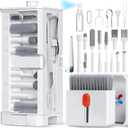 32 in 1 Cell Phone Cleaning kit with Charging Port Cleaner,Stylus Pen,SIM Tool,Keyboard Brush,Speaker Brush,Electronic Cleaning kit for iPhone,AirPods,iPad,Keyboard,MacBook,Earbud,Camera Lens(White)