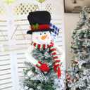 Christmas Tree Topper Snowman, Unique Holiday Xmas Decorations Christmas Trees Hugger Wine Bottle Home Curtain Ornaments Party Decor Funny Home Decor