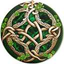 2025 Christmas Ornament Irish Celtic Shamrock of Life Printed Ceramic Ornament Lucky Saint Patricks Day Gift Celtic Holiday Decoration Leprechaun Keepsake