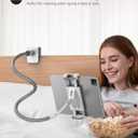 Lamicall Gooseneck Tablet Holder, Tablet Stand : Flexible Arm Clip Tablet Mount Gifts, Compatible with iPad mini Pro Air, Kindle, Switch, Galaxy Tabs, More 4.7-10.5" Devices - Gray