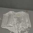 Women Lace Corset Belts Elastic Cinch Belt Tied Waspie Wide Waist Bustiers for Dress, With Beads