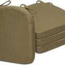 SQUARE MOON Chair Cushions for Dining Chairs, High Resilience Foam Dining Room Chair Pads, Kitchen Seat Cushions with Ties, Machine Washable, 17" x 16" x 2", 4/Pack, Olive Green