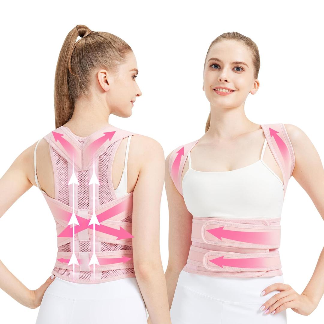 Back Brace Posture Corrector for Women & Men: Adjustable Full Back Posture Braces with Upgraded Support & Breathable Mesh for Back Pain Relief Scoliosis, Hunchback & Spine Alignment, XXL 
