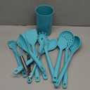 Silicone Cooking Utensils Set - 600F Heat Resistant, Nonstick Kitchen Utensil Set with Spatulas, Spoons, Whisk, Tongs, BPA Free, Dishwasher Safe (Teal)