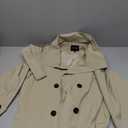 ASHER FASHION Cropped Trench Coat for Women，Long Sleeve Double Breasted Short Jacket, High Collar Fall Winter Coats, Size :S