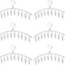 Clothes Hanger with 10 Clips Laundry Drying Rack 6 Pack, Clothes Drying Rack Stainless Steel Sock Hangers Windproof Clip and Drip Hanger for Drying Socks, Bras, Towel, Underwear, Baby Clothes