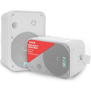 Dual Waterproof Outdoor Speaker System - 6.5 Inch Pair of Weatherproof Wall / Ceiling Mounted Speakers w/ Heavy Duty Grill, Universal Mount - For Use in the Pool, Patio, Indoor - Pyle PDWR50W (White)