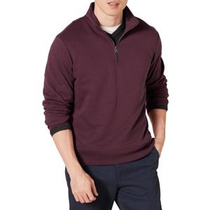 Essentials Men's Long-Sleeve Quarter-Zip Pullover Fleece Sweatshirt, Midweight, Burgundy, Small