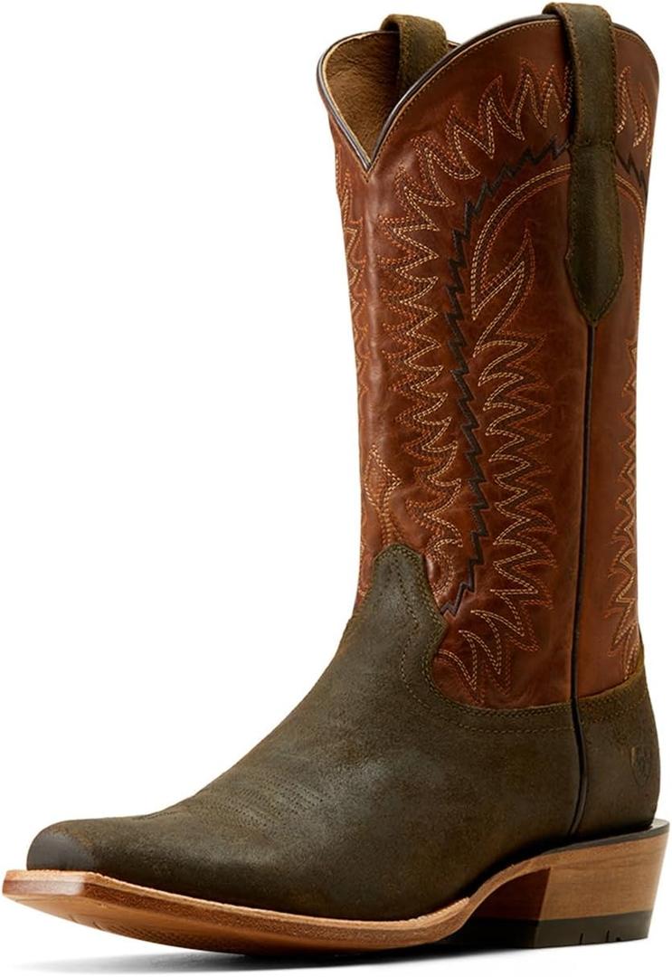 Ariat Men's Futurity Time Western Boot (10 Narrow, Copper Crunch/Olive Roughout)