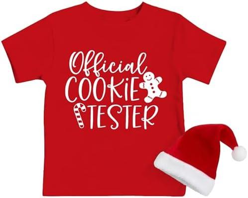 Qskall Boys Girls Baking Shirts Cookie Lover T-Shirt Official Cookie Tester Tee Tops 120-4T