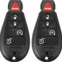 X AUTOHAUX 2pcs 433Mhz Keyless Entry Remote Car Key Fob for Jeep Grand Cherokee 2008-2010 for Commander 2008 2009 2010 5 Buttons with Door Key M3N5WY783X