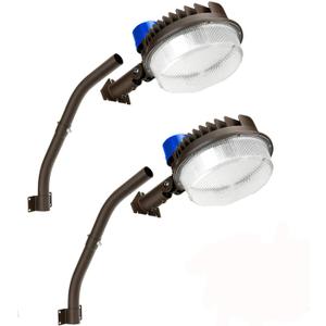 Juyace 18000lm LED Barn Light Dusk to Dawn Outdoor Lighting 120W 5000K Daylight Adjustable Angle Yard with Photocell IP65 Waterproof for Security Area 2 Pack