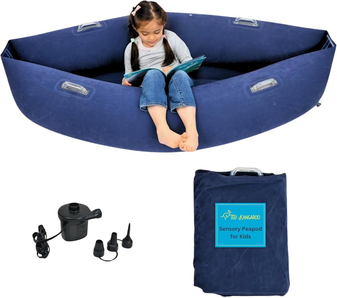 Sensory Chair for Kids  Inflatable Peapod for Children, Includes Electric Air Pump