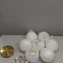 7-Lights Milk Glass Bubble Chandeliers Lighting, Modern Nordic Large Globe Chandelier Mid-Century Ball Pendant Light Fixture for Bedroom, Living Room, Dining Room, Entry, Island