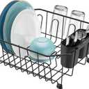 GSlife Small in Sink Dish Drying Rack - Compact Dish Drainer for RV Kitchen Apartment Sink, Rust Resistant Inside Sink Rack, 1–2 Person Households, 11.6" W x 13.4" L, Black, Small - 13.4" x 11.6" x 5.3"