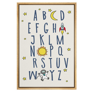 Alphabet Picture with astronaut. 36"X24"