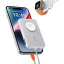 VEGER Portable Charger for iPhone with Built in Cable, 5000mAh Mini Power Bank Battery Pack, PD 20W Fast Charger Travel Essential Compatible with iPhone14/13/12/Pro Max, Andorid, Apple Watch-White