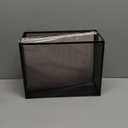 Hanging File Organizer, Letter-Size File Holder Filing Box with 5 Hanging Folders, Metal Mesh Desk File Folder Storage(No Assembly Required) (with 5 Grey Folders)