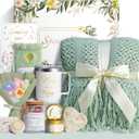 Gift Baskets for Women, 11 PCS Unique Birthday Gifts for Women, Self Care Gift Baskets, Thank You, Get Well, Sympathy Inspirational Friendship Gifts for Mom, Grandma, Sister,Friends (Sage Green)