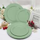 50PCS Sage Green Plastic Plates Disposable Green Plastic Plates include 25 Dinner (10.25") & Dessert/Salad (7.5") for Birthday, Baby Shower, Wedding, Graduation Party Decoration