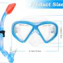 2 Sets Snorkeling Gear for Kids, Kids Snorkel Set for Ages 6-14, Dry Top Snorkel Mask Set for Youth Boys Girls Junior, Tempered Glass Diving Swimming Mask Goggles