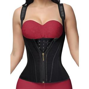 SHAPSHE Waist Trainer for Women, Tummy Control Sports Girdle, Workout Body Shaper with Adjustable Shoulder Strap, Medium