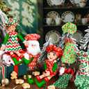 12 Pcs Christmas Doll Accessories Mini Doll Baker Outfit Kit Include Apron Hats for Xmas Mini Baking Props Decorations, Dolls is Not Included