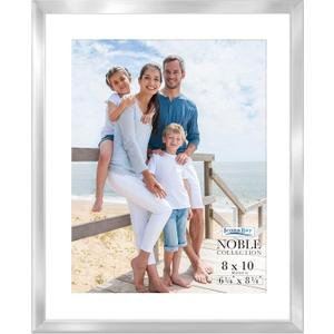 Icona Bay 8x10 Silver Picture Frame w/Mat, Modern Professional Frame, Noble Collection