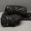Holawakaka Gold Metallic Marble Comforter Set Twin Size Foil Print Glitter Bedding Sets,Black/Gold,Twin
