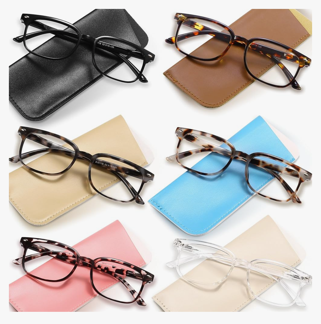 NOVIVON 6 Pack Reading Glasses for Women, Reading glasses men, Blue Light Blocking Readers, Computer eye glasses, Cheaters +1.0