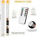 10" Flameless Taper Candles with Remote, 6 Pcs White Electric Led candlesticks, PlasticTall Taper Candles Battery Operated with Flickering Flame for Halloween Christmas Wedding Home Dcor