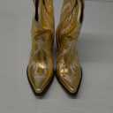 Western Boots for Women Metallic Embroidered Pointed Toe Cowgirl Boots Chunky Heel Pull-On Short Cowboy Boots Wide Calf Country Ankle Boots 8,5