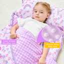 Lasoftan Toddler Nap Mat with Pillow and Blanket, Extra Large Rolled Napping Mats,Slumber Bags for Boys Girls,Kids Sleeping Bag for Daycare, Preschool Travel Camping, 50 X 20"