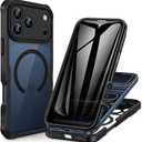 CENHUFO Magnetic Privacy for iPhone 17 Pro Case [Compatible with Magsafe] Full Body Phone Case Built-in 9H Tempered Glass Privacy Screen Protector, Camera Protection Shockproof Bumper Cover -Black