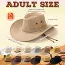 Hercicy 12 Pcs Cowboy Hats Bulk Wide Brim Western Hats for Men Women Adult Costume Party Outdoor Accessory